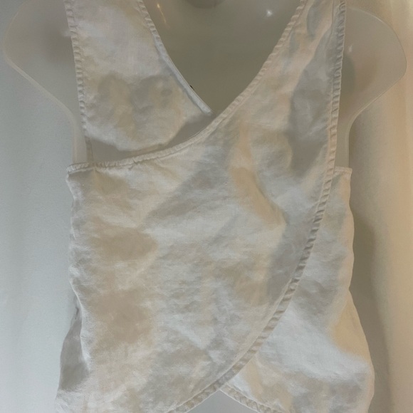 Madewell Sleeveless 100% Linen wrap top, white, size 2 women’s - Picture 4 of 7